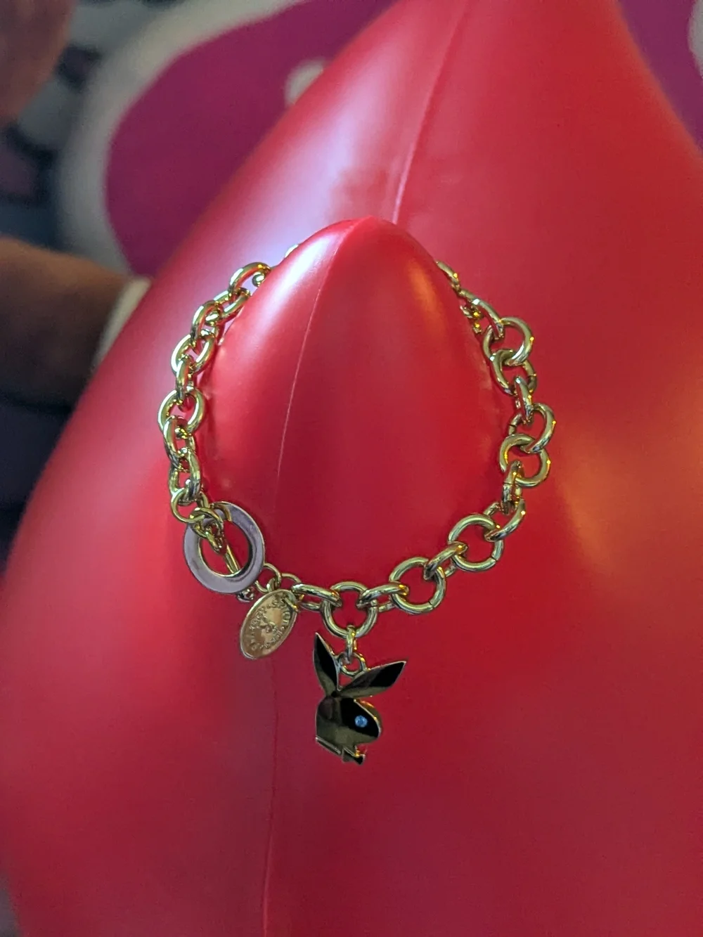 Playboy Gold Color Bunny Charm Chain Bracelet - Playful Women's Jewelry